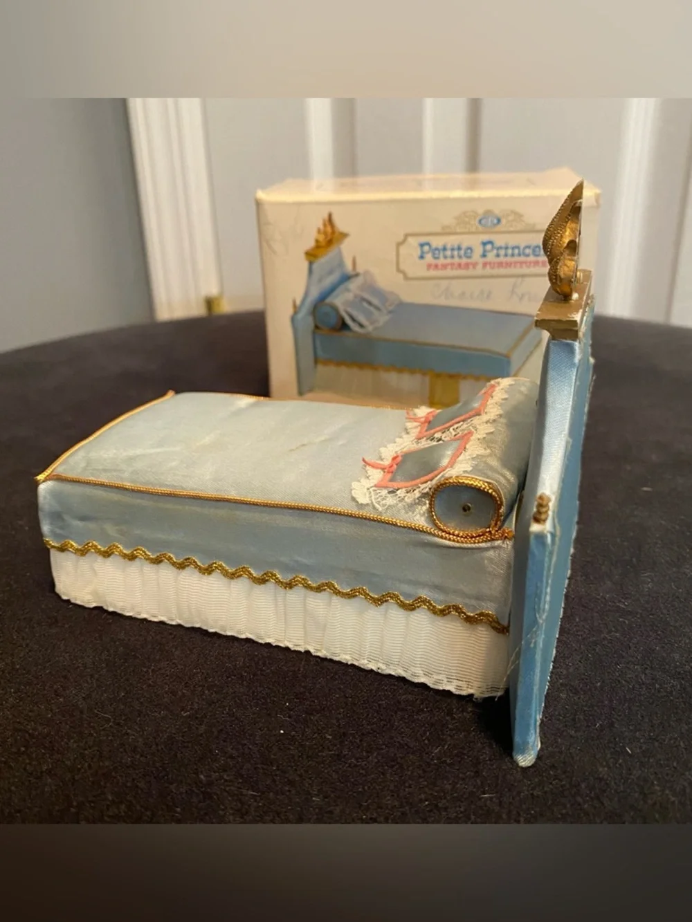 Vintage Ideal “Petite Princess” 4416-4 300 Little Pincess Miniature Bed - Blue